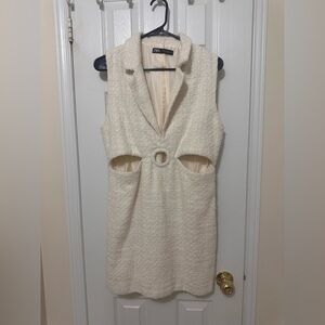 Zara Ivory Textured dress-size xl